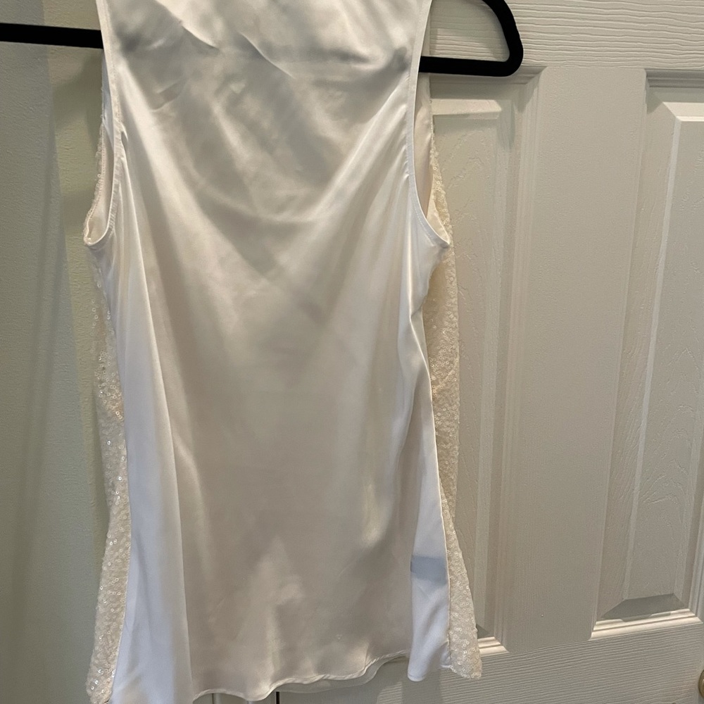 Sequined top with silk matching pants